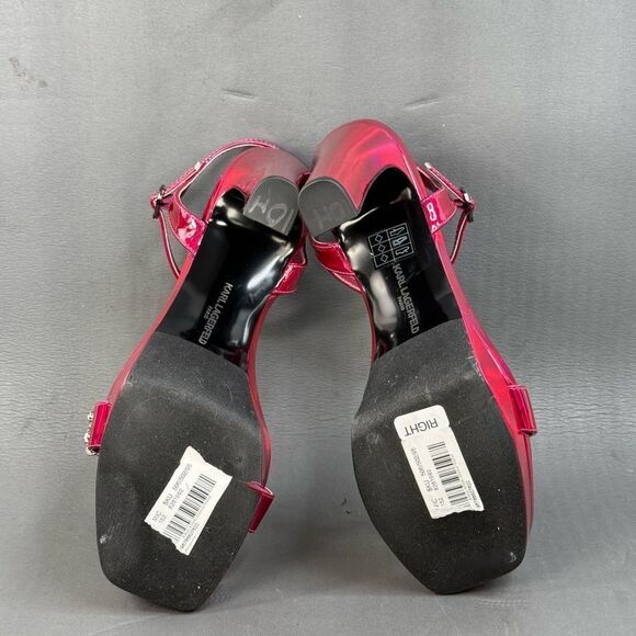 KARL LAGERFELD PARIS Women's Jala Embellished Ankle-Strap Sandals size 10 - Picture 11 of 11